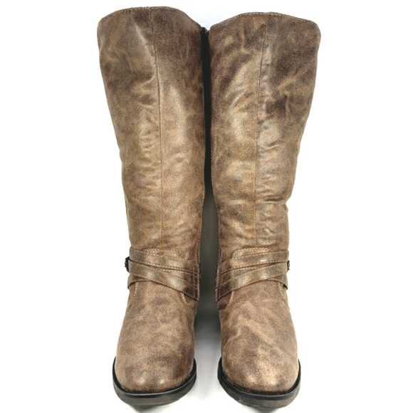 Bare Traps Alyssa Brown Faux Leather Riding Boots. Women's Size 7.5 M - Picture 3 of 15